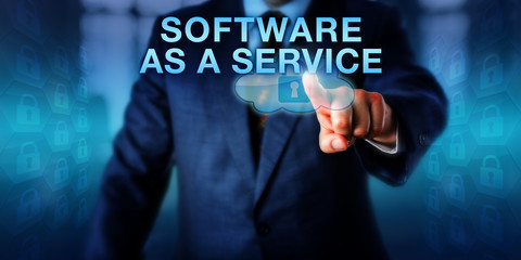 Corporate Client Touching SOFTWARE AS A SERVICE