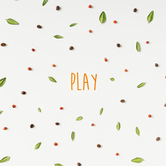 Creative colourful pattern with motivational message. Flat lay.