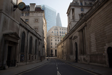 Fototapeta na wymiar Empty Streets, Bank, London,