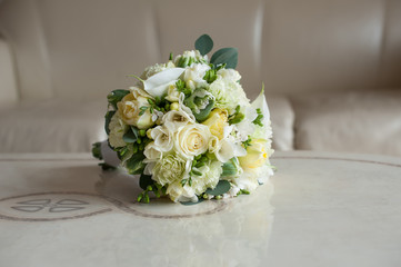 Bouquet on a marble table