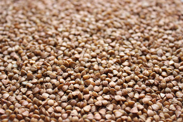 Buckwheat grain, background
