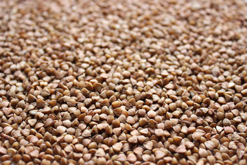Buckwheat grain, background
