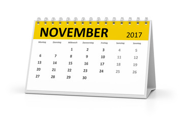 german language table calendar 2017 november