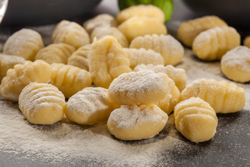 Fototapeta na wymiar Uncooked homemade gnocchi