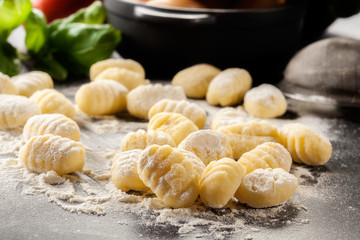 Uncooked homemade gnocchi