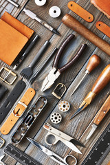 Fototapeta premium Leather crafting tools