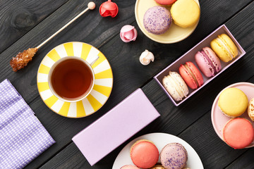 French delicious dessert macaroons