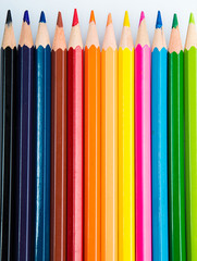 colored pencils on a light background