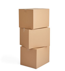 Obraz premium box package delivery cardboard carton stack