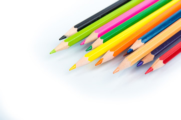 colored pencils on a light background