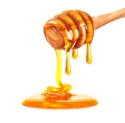 honey dripping isolated