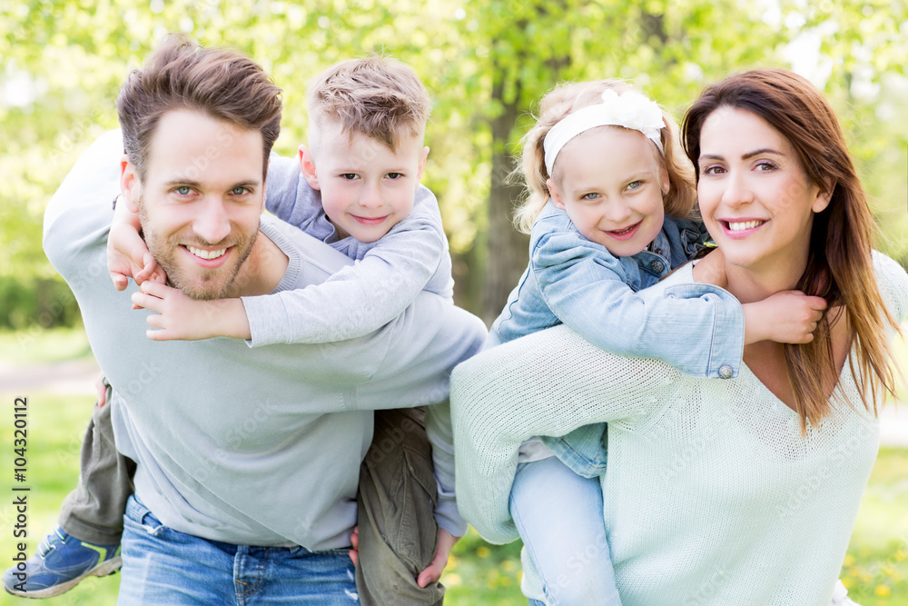 Wall mural family time in spring