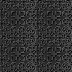 Obraz premium Seamless 3D elegant dark paper art pattern 158 Spiral Kaleidoscope 