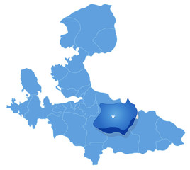 Map of Izmir - Bayindir is pulled out