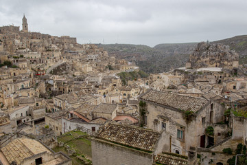 Fototapeta na wymiar UNESCO Matera panoramic day view, Basilicata, Italy. Sassi di Matera