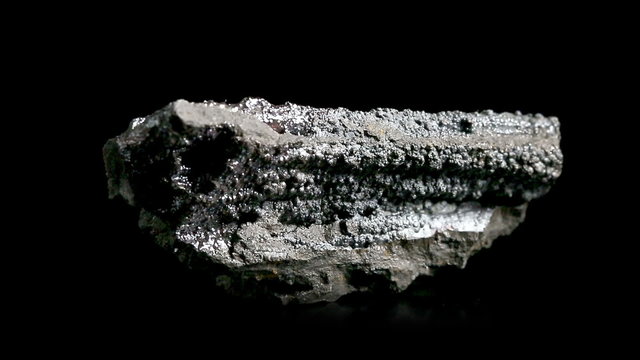 Goethite, Brown Iron Ore (FeO(OH)), loop rotation  over black background