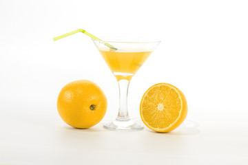 glass of lemon juice with a straw to drink