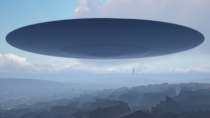 Naklejka na ściany i meble UFO over the city