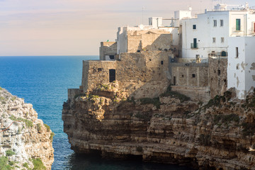 Polignano a Mare, Scenic small town built on rocks in Bari, Apulia, Italy