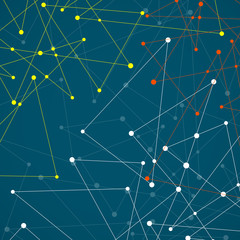 Abstract background with dot and line, network connection, molecule structure