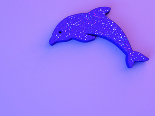 glittering decorative dolphin ornament over empty space