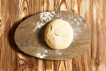 Dough on table