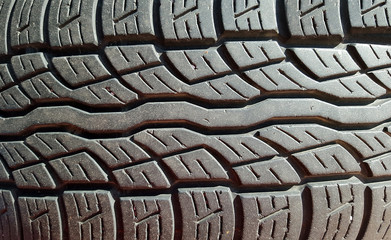 Car tire showing profile