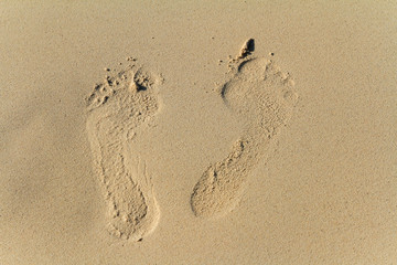 Footprints in the sand, Cancun