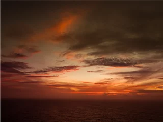 Papier Peint photo Lavable Ciel Coucher de soleil sur l& 39 océan