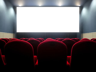 Obraz premium salle cinéma projection film siège écran fauteuil rouge asseo