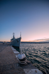 Navy Battle War Ship at the dock
