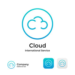 Cloud Modern Logo Icon and Button Concept Set
