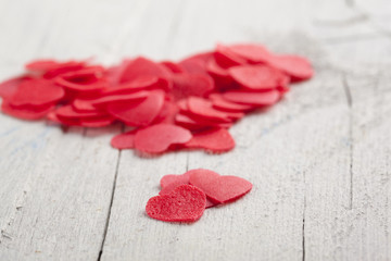 red hearts valentine's day on an isolated white background