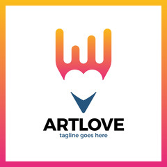 Fototapeta premium Love Art Pencil Logo