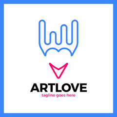 Fototapeta premium Love Art Pencil Logo