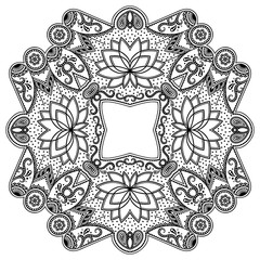 Vector henna tatoo mandala. Mehndi style.
