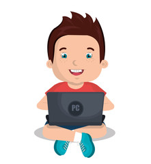 Children using computer design 