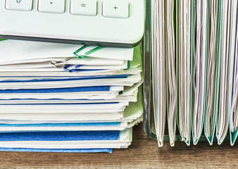 Office supply. Pile of paperwork.