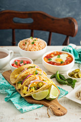 Tacos with  eggs for breakfast
