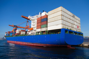 Fototapeta premium Container Ship is loading in a port
