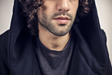 Young man close up portrait