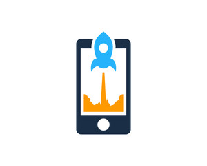 Mobile Rocket Logo Design Template