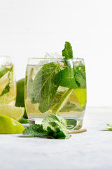 mojito cocktail with rum, lime and soda
