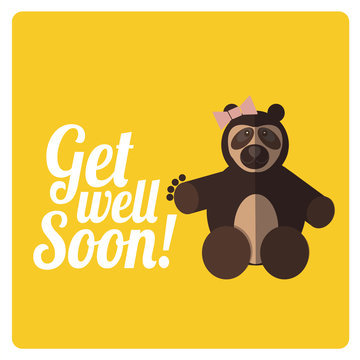 Get well soon design, in yellow color