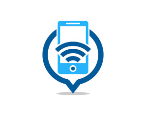 Mobile Pin Wireless Phone Logo Design Template