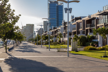 Docklands, Melbourne promenade at sunrise © Greg Brave