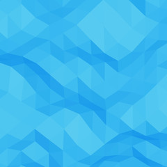 Fototapeta premium Blue abstract geometric rumpled triangular low poly style vector background