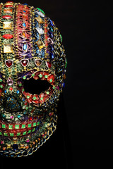Skull decorated with colorful stones