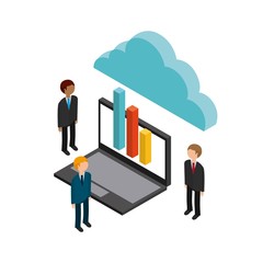 isometric businesspeople design 