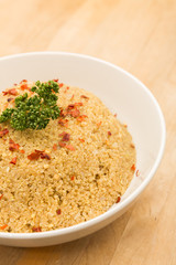 Quinoa cooked and prepared for a meal